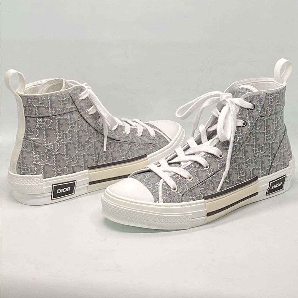 Dior B23 High Top 'Dior Oblique - Ruthenium Jacquard Sneakers size 43/us size 10